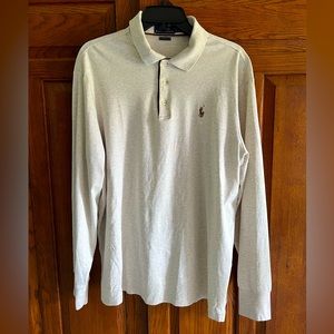 Ralph Lauren Long Sleeve Cotton Polo Shirt - Heather Gray - Men’s Large (63)